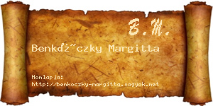 Benkóczky Margitta névjegykártya